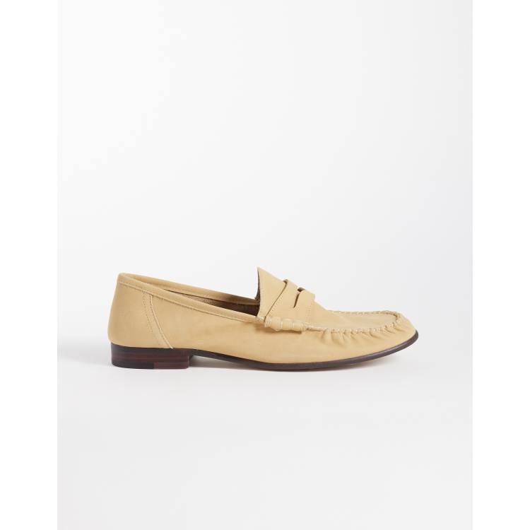 Mango 100% suede leather loafers in sand | ASOS display picture 2