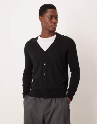 Mango Classic Relaxed Fit Cardigan In Black