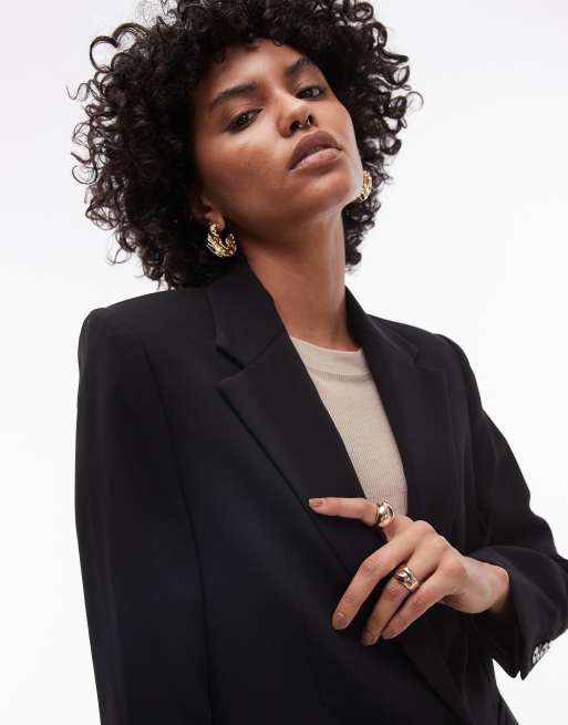 Mango 139 Blazer d ensemble a taille cintree Noir ASOS