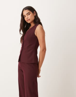 Mango 2-in- 1 Vest Jumpsuit In Red