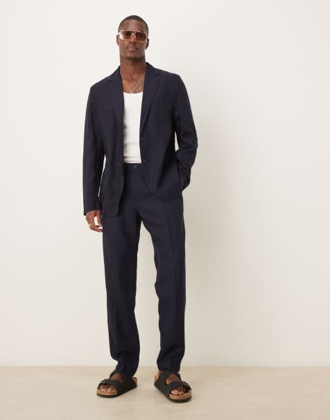 Mango - Abito coordinato slim in misto lino blu navy - view 1