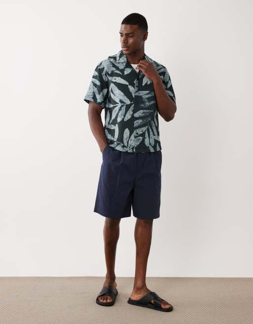 Mango abstract leaf print shirt in green, 2 of 5