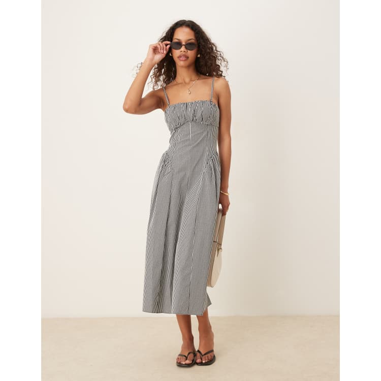 knee length dresses for ladies JG4346 Rosalie Mango Gingham Dress