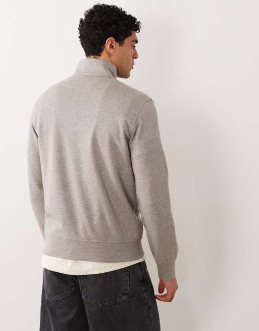 Mango - Afslappet gyldenbrun sweatshirt med kvart lynlås, 5 af 5