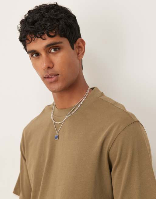 Mango - Afslappet kakifarvet bomulds-T-shirt, 2 af 4