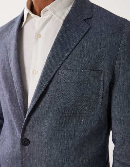 Mango – Allen – Mellanblå kavaj i linnemix, 3 av 5