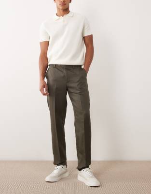 Mango Amalfi 100% Linen Slim Fit Suit Pants In White