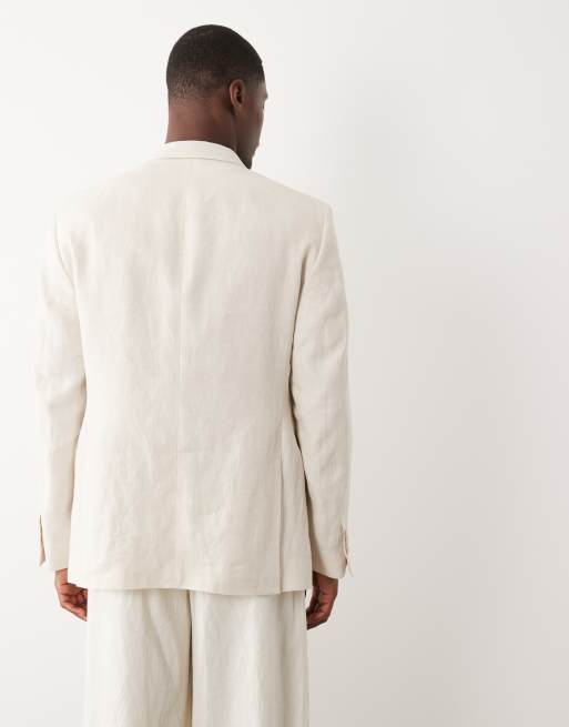 Mango - Amalfi - Ecrufarvet habitblazer i 100% hør i slim fit - Del af sæt, 5 af 5