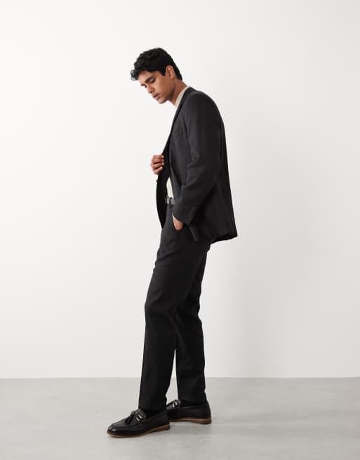 Mango Amalfi linen mix pants in black - part of a set, 3 of 5