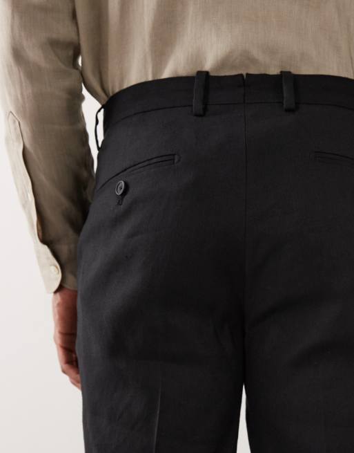 Mango Amalfi linen mix pants in black - part of a set, 4 of 5