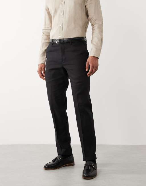 Mango Amalfi linen mix trouser co-ord in black, 2 of 5