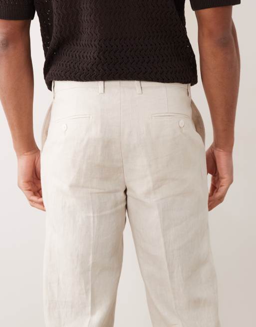 Mango - Amalfi - Pantalon d'ensemble ajusté en lin - Écru, 5 de 5