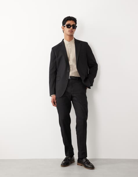 Mango - Amalfi - Pantalon d'ensemble en lin mélangé - Noir - view 1