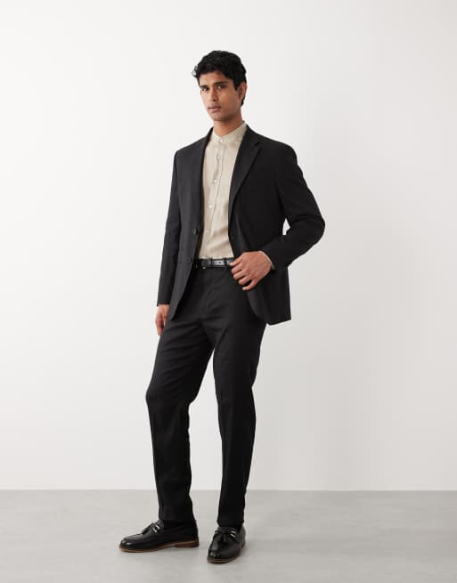 Mango - Amalfi - Sort blazer i hørblanding - Del af sæt, 2 af 5