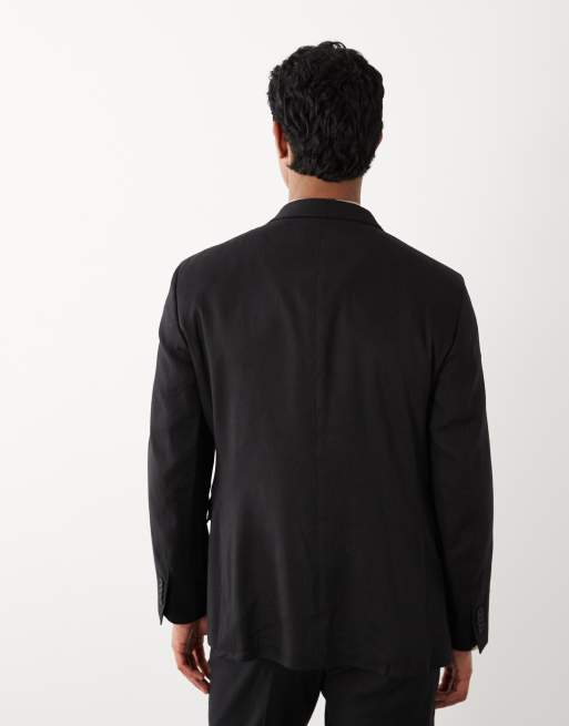 Mango - Amalfi - Sort blazer i hørblanding - Del af sæt, 4 af 5