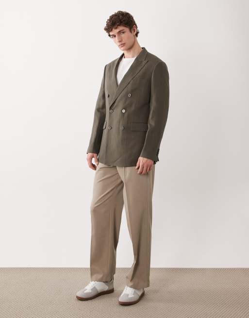 Mango - Amalfic - Blazer doppiopetto sartoriale in misto lino verde, 2 di 5