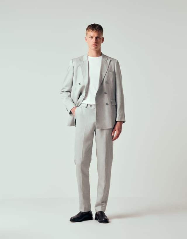 grey dress pants with sneakers Mango MAN - Amalfi slim-fit suit sky blue focus by Shani