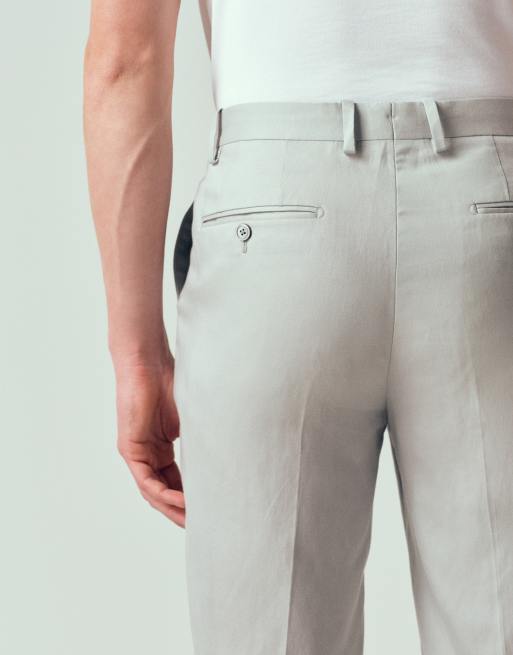 Mango - Amalfic - Sart grå habitbukser i hørblanding i slim fit, 5 af 12