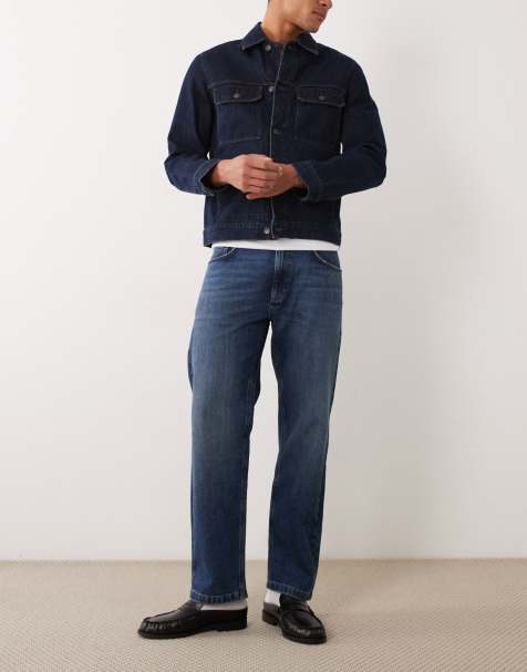 Mango - Andreas - Indigoblå jeans i hørblanding i lige pasform - view 1