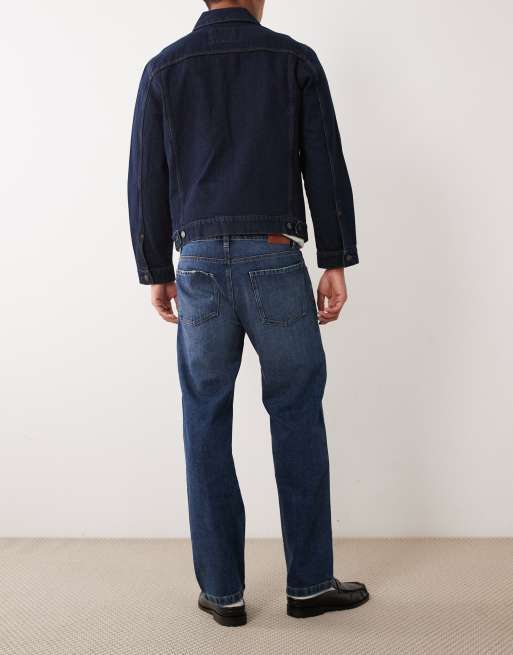 Mango – Andreas – Indigoblå, raka jeans i linnemix, 2 av 5