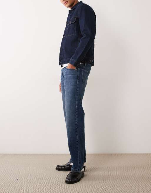 Mango Andreas linen blend stright fit jeans in indigo, 3 of 5