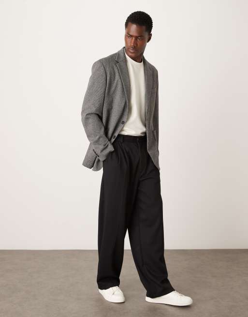 Mango Aneto tailored blazer in grey check ASOS