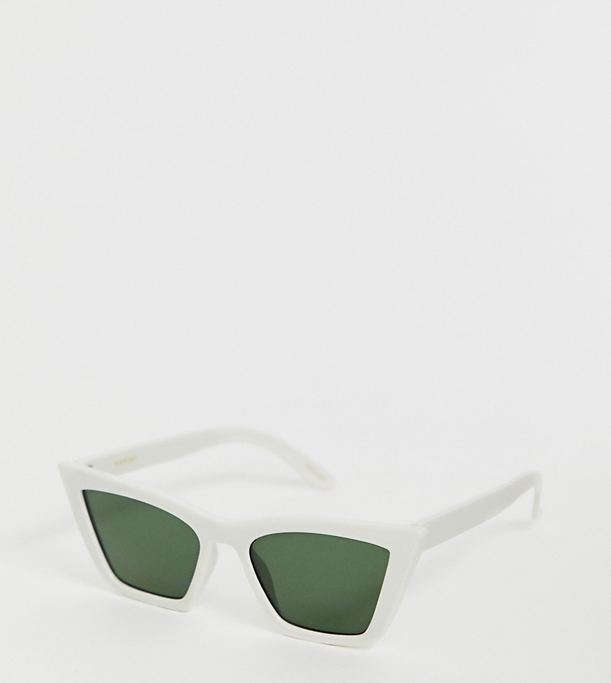 Mango angled cat eye sunglasses in white