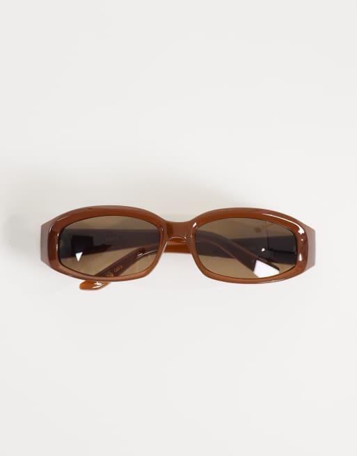 Mango angular sunglasses in brown, 3 of 3