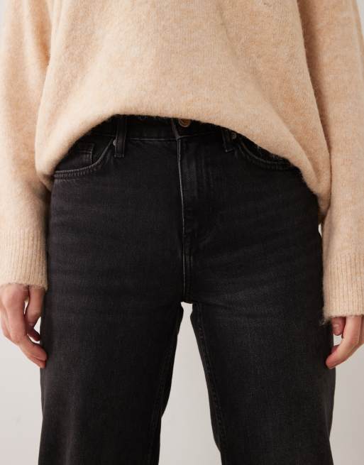 Mango ankellange jeans med lige ben i sort, 4 af 5