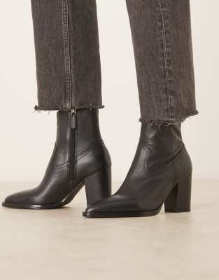 Mango - Ankle-Boots in Schwarz im Western-Stil mit Absatz