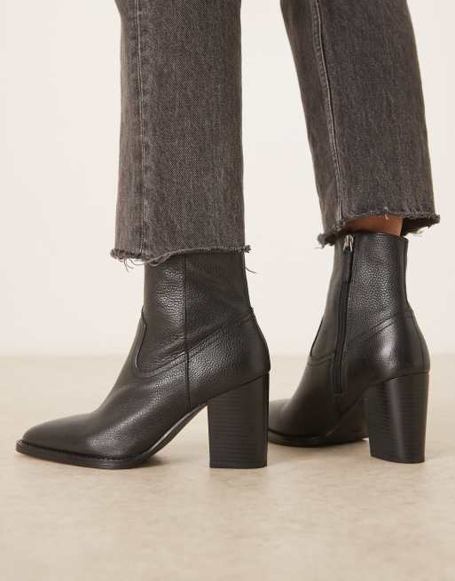 Mango – Ankle-Boots in Schwarz im Western-Stil mit Absatz, 4 von 4