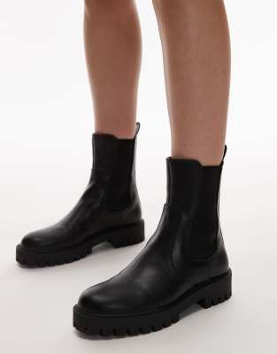 Mango - Ankle-Boots in Schwarz mit dicker Sohle