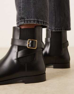 Mango Ankle Boots With Buckle In Black