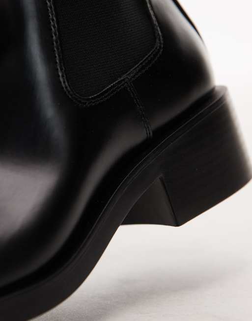 Mango ankle boots with gold buckle detail in black | ASOS