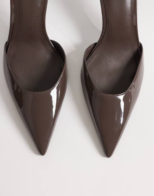 Mango ankle strap pointed heels in mocha, 4 of 4