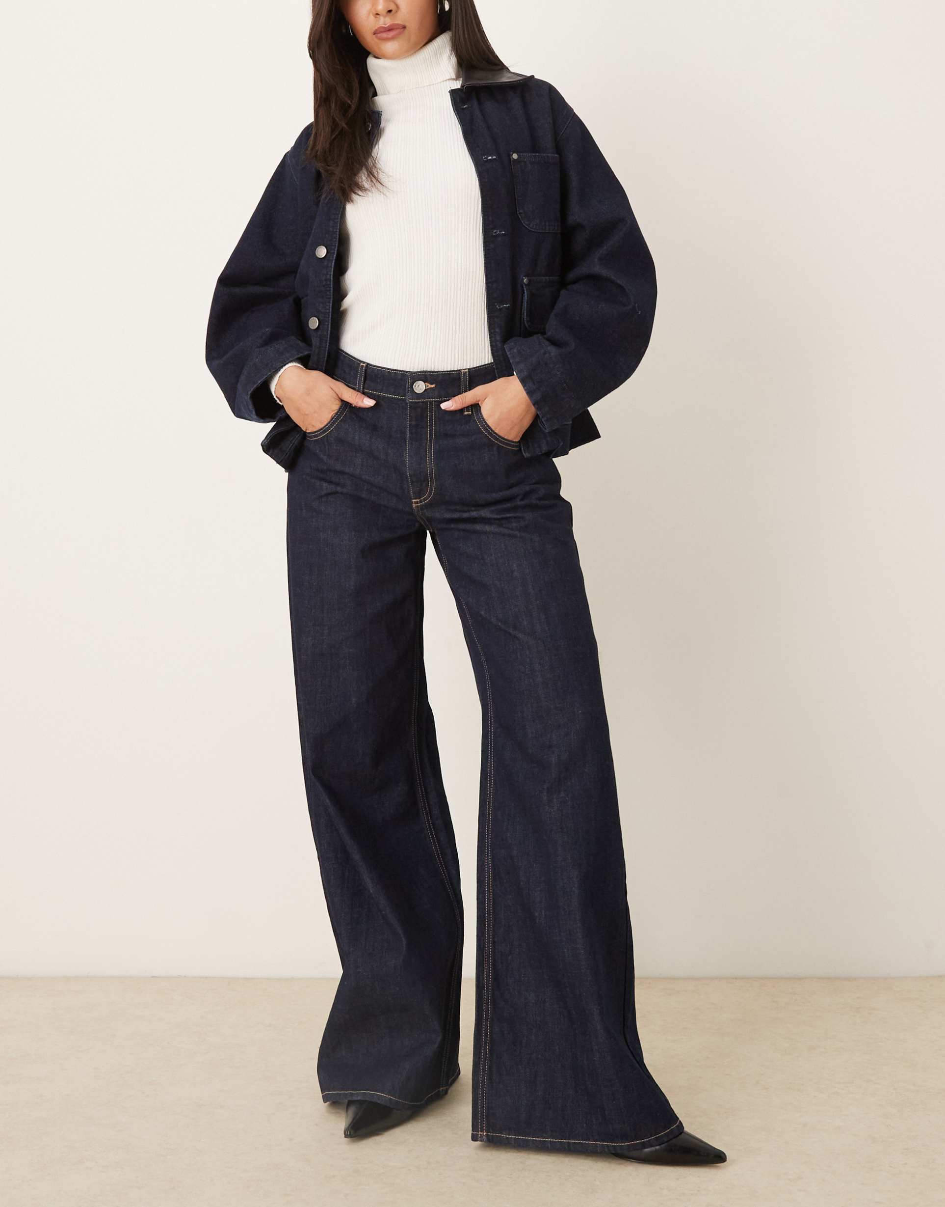 mango annie 100% cotton baggy jeans in indigo