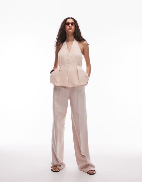 Mango – Anzug in Blassrosa mit Neckholder - view 1