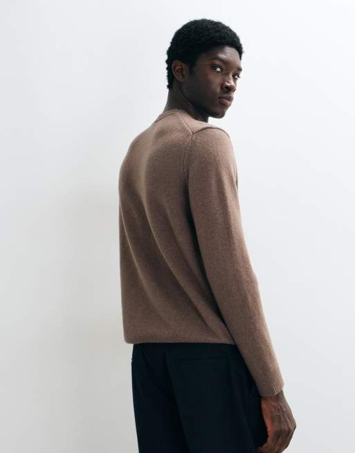 Mango argyle sweater in brown, 5 of 5