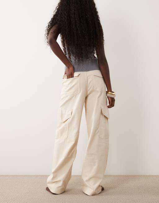 Mango Aria Utility-Jeans aus Baumwolle in Cremeweiß, 3 von 5