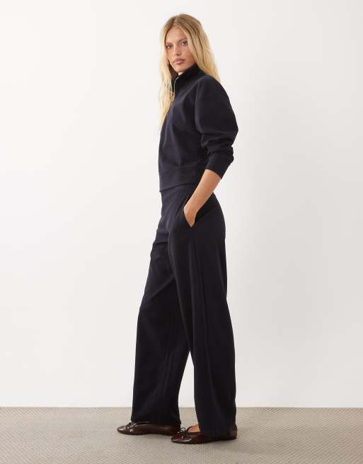 Mango Arka knitted trouser co-ord in navy, 2 of 5