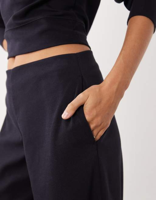 Mango Arka knitted trouser co-ord in navy, 3 of 5