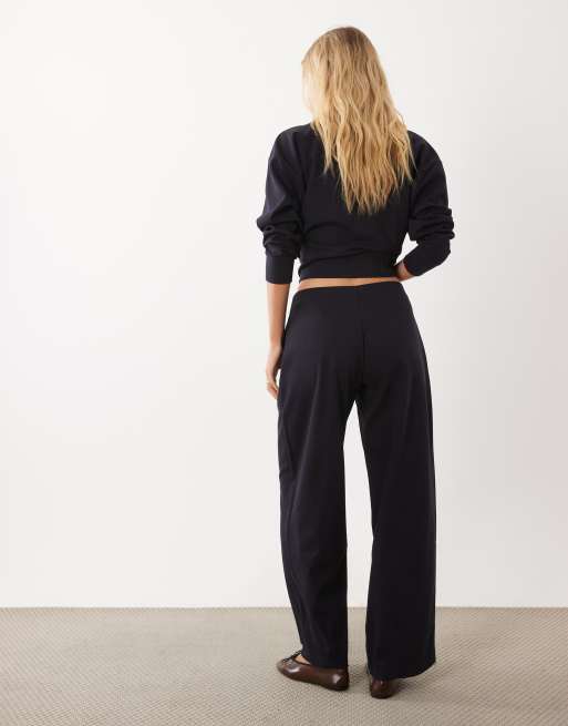 Mango Arka knitted trouser co-ord in navy, 5 of 5