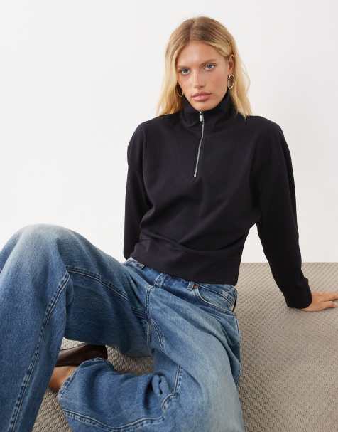 Mango Arka Strickpullover im Set mit Viertelreißverschluss in Marineblau - view 1