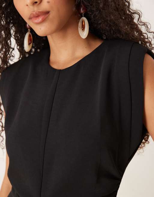 Mango – Ärmelloser, ausgestellter Jumpsuit in Schwarz, 2 von 4