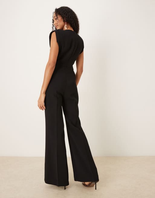 Mango – Ärmelloser, ausgestellter Jumpsuit in Schwarz, 4 von 4