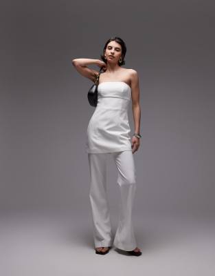 Mango - Ärmelloser, mehrlagiger Jumpsuit in Weiß