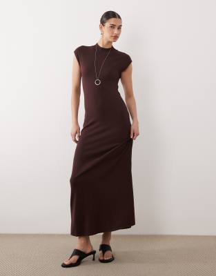 Mango - Ärmelloses Maxikleid in Braun-Brown
