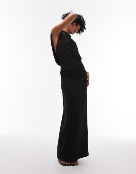 Mango – Ärmelloses Maxikleid in Schwarz mit tief ausgeschnittenen Seiten - view 1