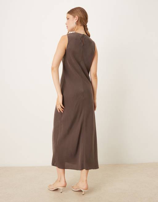 Mango – Ärmelloses Midikleid in Braun , 3 von 4