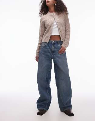 Mango - Astrid - Jeans in verwaschenem Blau mit Nahtdetail